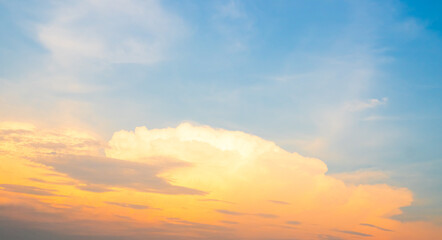 Sky sunset evening sunrise cloud weather dramatic landscape goldent and indigo color gradient pastel horizon, twilight yellow golden reflection morning nature environment energy ecosystem change.