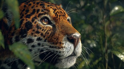 Majestic Jaguar Big Predator of the Wild Showcasing Its Strength.

