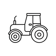 tractor driving simulator line art on white background