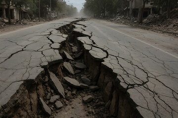 A massive earthquake that caused most of the highways to crumble and crack