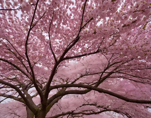 Cherry blossom. Mesmerizing display of sakura in full bloom creating colorful and whimsical tapestry of spring ideal addition to botanical and seasonal concepts, cherry blossom in spring