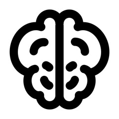 Simple line vector icon brain representing medical and healthcare themes. Ideal for use in hospital apps, health websites, and telemedicine platforms. Clean SVG format, easy to scale and customize.