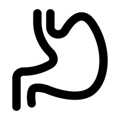 Simple line vector icon digestion representing medical and healthcare themes. Ideal for use in hospital apps, health websites, and telemedicine platforms. Clean SVG format, easy to scale and customize