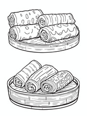 Fried Chinese Traditional Spring rolls .eps