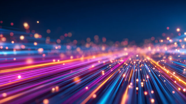 3D Rendering of abstract fast moving stripe lines with glowing data light flare. High speed motion blur. Concept of leading in business Hi tech products warp speed science technology backgr 39134368 1