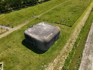 Bunker from the Second World War in Holland - aerial photo