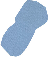 Artistic abstract collage clipart with cutout texture paper shape in blue color. Acrylic mixed media modern application for design and scrapbooking