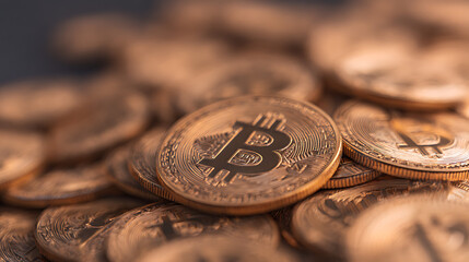 3D Rendering of big pile of count less golden bitcoins stacking on each other. For crypto currency background. Wealth and rich concept 10484118 1