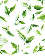 Refreshing Green Tea Leaves and Brewed Drink: Natural, Healthy, and Antioxidant-Rich Beverage