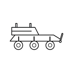 autonomous seeder line art on white background