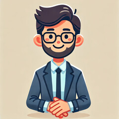 A friendly and cheerful cartoon illustration of a Human Resources Specialist