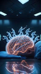 Tiny Doctors perform brain operation surgery ai generated 
