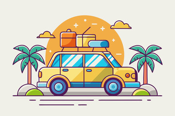 summer road trip car luggage top