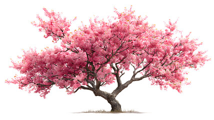 Fototapeta premium Majestic cherry blossom tree in full bloom displaying vibrant pink flowers and elegant branch structure depicting spring season beauty