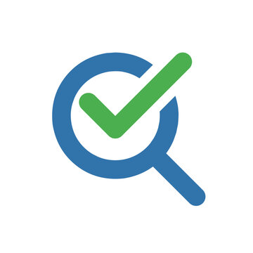 Simple magnifying glass icon with checklist