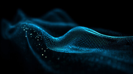 Digital Blue Waveform Mesh Structure