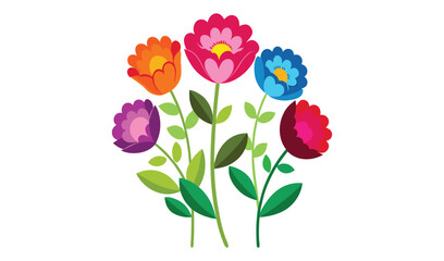 Colorful floral bouquet illustration design