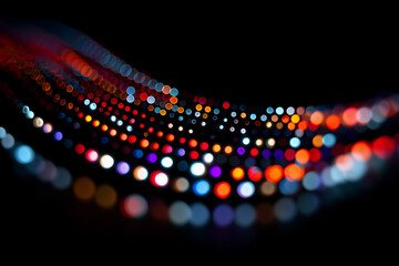 Colorful Abstract Light Dots in Motion