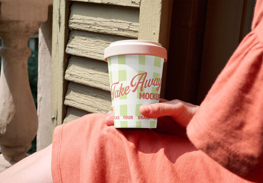 Mockup of  Eco-Friendly takeaway Cup 