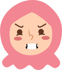 Angry Muslim girl expression 