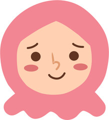 Embarrassed Muslim girl expression 