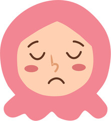 Sad muslim girl expression 