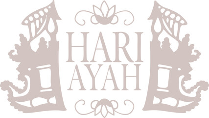 Elegant hari ayah indonesian father's day design with ornamental silhouettes and stylish typography suitable for various digital projects