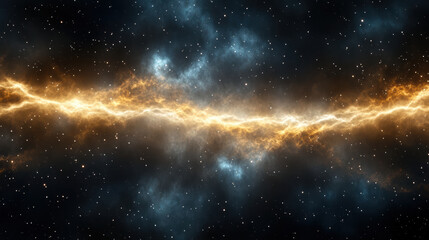 Fototapeta premium Stunning cosmic scene featuring glowing trails of interstellar dust across dark expanse