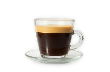 Naklejka premium Glass cup of espresso coffee isolated on white background