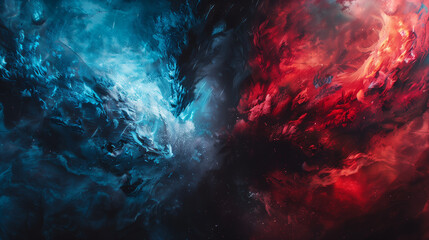 Versus between red and blue team. Background concept for gaming, sports and other competitions with empty space for design. two team match.