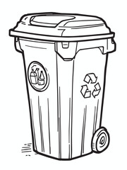 recycle bin line art illustration green nature protect planet.eps