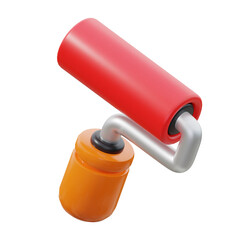 orange Paint Roller 3d icon illustration