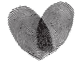 HEART FINGERPRINT SILHOUETTE