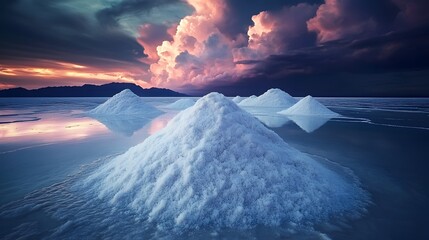 Death Valley salt flats under a dramatic sky