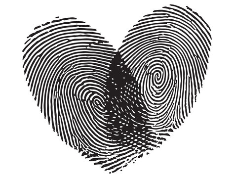HEART FINGERPRINT SILHOUETTE