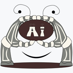 artificial intelligence in the form of an alien. double creative illustration of artificial intelligence.