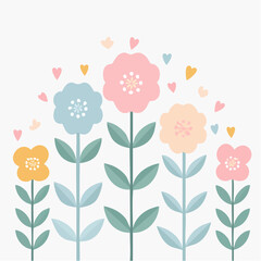 abstract modern art illustrations of cutout flowers, minimalist design