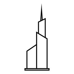 Skyscraper icon vector. Building illustration sign. high-rise building symbol. architecture logo.