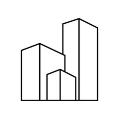Skyscraper icon vector. Building illustration sign. high-rise building symbol. architecture logo.