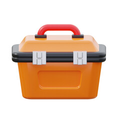 orange Toolbox 3d icon illustration