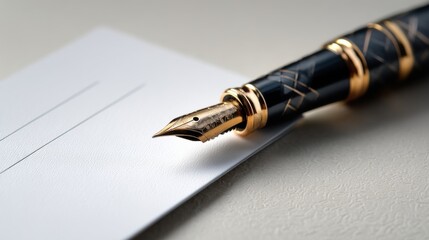 Fototapeta premium A pen is sitting on top of a piece of paper