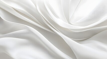 Obraz premium White background with layered paper waves in abstract minimalist design