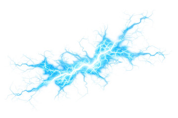 Obraz premium Abstract blue lightning bolt design isolated on a white background png