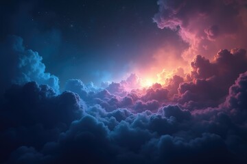 Obraz premium Cosmic Cloudscape Nebula Background with Vivid Colors and Stellar Dust