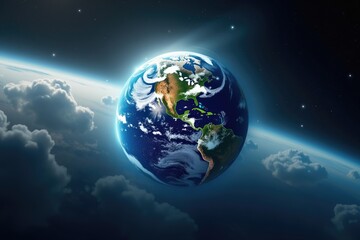 Earth Planet View from Space Detailed Globe