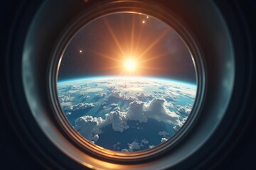 Earthrise Space View of Sunrise from Orbit