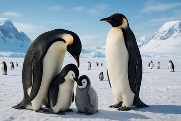 Fototapeta premium Penguins in antarctica