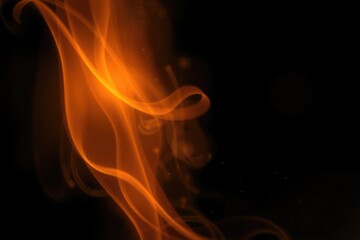 Fototapeta premium Fiery Abstract Swirls Glowing Orange Smoke Design