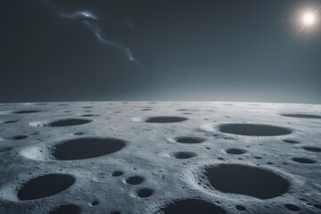 Lunar Surface Breathtaking View of the Moons Cratered Landscape