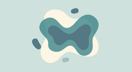 Abstract Butterfly Design Elegant Teal and Cream Paper Cut Style Illustration